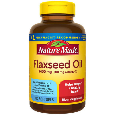Nature Made, Flaxseed Oil, 1400 mg, 100 Softgels Nature Made