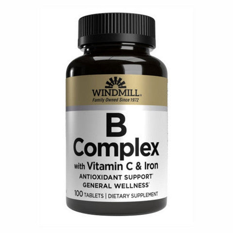 Windmill Health, Vitamin B Complex With Iron, 100 Tabs Windmill Health