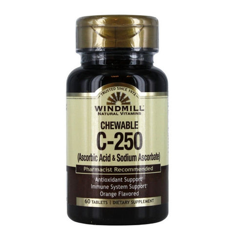 Windmill Health, Viatmn C Chewable, 250 mg, Tangerine Flavored 60 Tabs