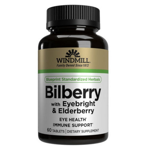 Windmill Health, Bilberry, 500 mg, 60 Caps