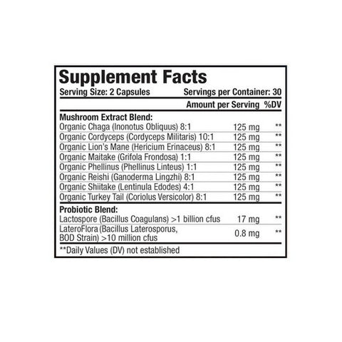 Eidon Ionic Minerals, SuperBiome Mushroom Probiotic Capsules, 60 Caps