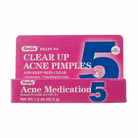 Rugby, Benzoyl Peroxide Gel 5%, 1.5 Oz