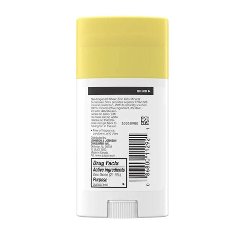 Neutrogena, Sheer Zinc Oxide Kids Mineral Sunscreen Stick, 1.5 Oz Neutrogena