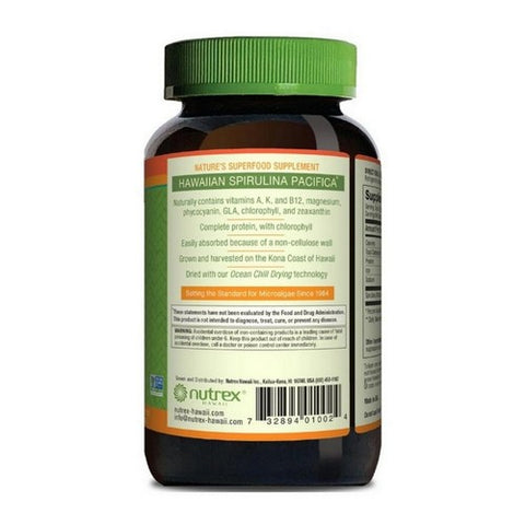 Nutrex Hawaii, Pure Hawaiian Spirulina, 500 MG, 200 Tabs