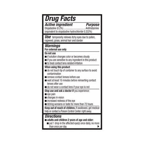 Pataday, Ophthalmic 0.2% Eye Allergy Itch Relief Solution Once Daily Original, 5 ML Pataday