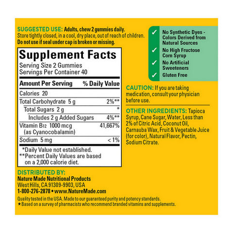 Nature Made, Vitamin B12 Adult Gummies, 80 Tabs