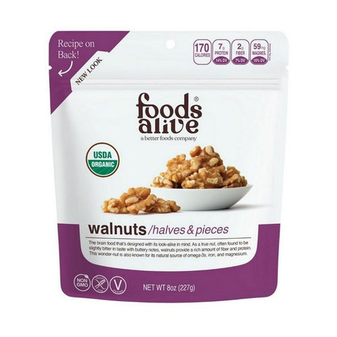 Foods Alive, Organic Walnuts, 12 Oz