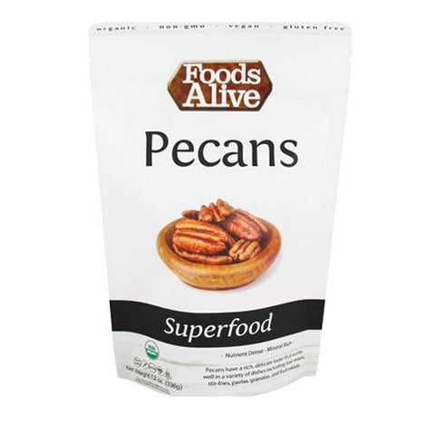 Foods Alive, Organic Pecans, 12 Oz