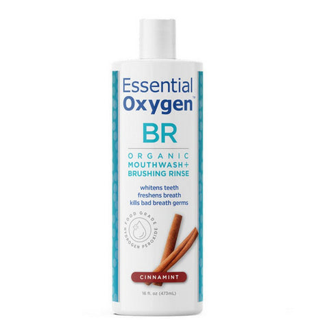 Essential Oxygen, Br Organic Mouthwash Plus Brushing Rinse Cinnamint, Cinnamint 16 Oz