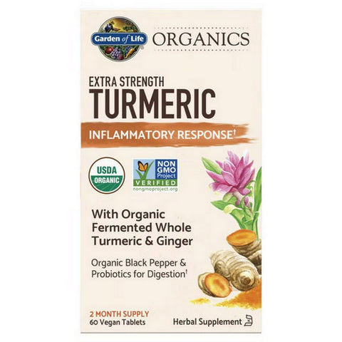 Garden of Life, Organics Extra Strength Turmeric Inflammatory Response, 60 Vegan Tabs