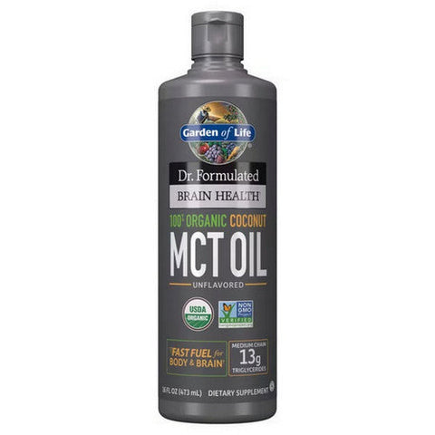 Garden of Life, Dr. Formulated Brain Health 100% Organic Coconut MCT Oil Liquid, 16 Oz Garden of Life