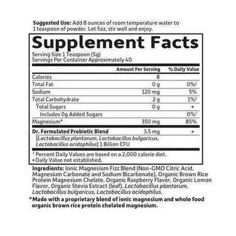 Garden of Life, Dr. Formulated Magnesium Powder Raspberry Lemon, 7 Oz Garden of Life