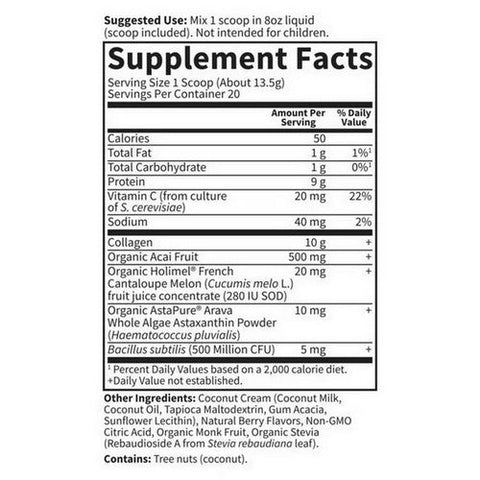 Garden of Life, Collagen Super Beauty Powder, Blueberry Acai, 270 Grams Powder Garden of Life