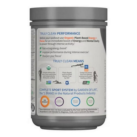 Garden of Life, SPORT Organic Pre-Workout Energy plus Focus Blackberry Powder, 15.3 Oz
