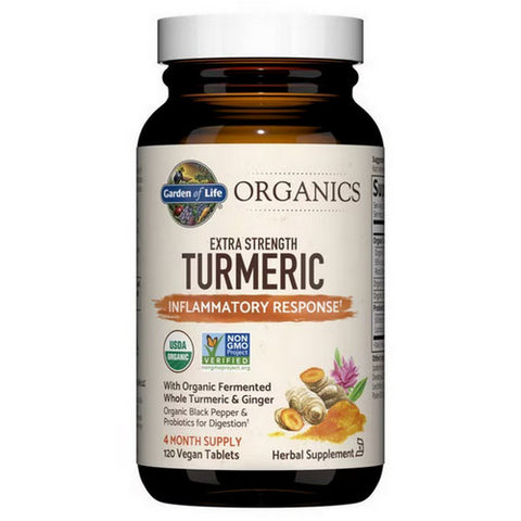 Garden of Life, Organics Extra Strength Turmeric Inflammatory Response, 120 Vegan Tabs