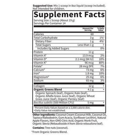 Garden of Life, Collagen Greens Beauty Powder, Apple, 266 Grams Garden of Life