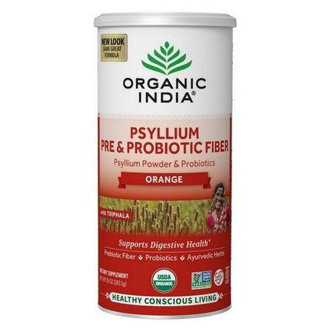 Organic India, Psyllium Pre And Probiotic Fiber Orange, 10 Oz Organic India