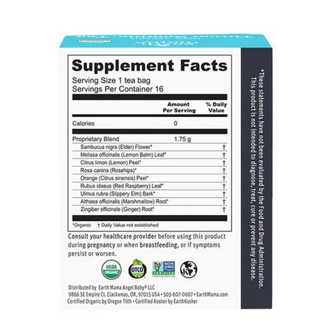 Earth Mama Angel Baby, Organic Throat Smoothie Tea, 16 Bags