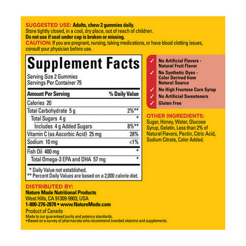 Nature Made, Fish Oil Adult, 111 Mg, 150 Gummies Nature Made