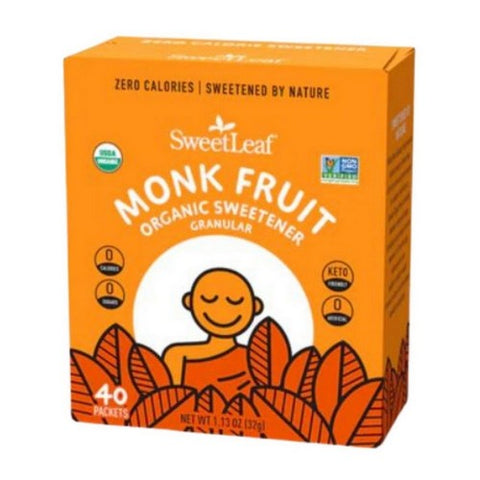 Sweetleaf Stevia, Monk Fruit Organic Sweetener Granular, 40 Count