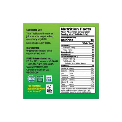 Pines Wheat Grass, Pines Wheat Grass, 500 MG, 500 Tabs Pines Wheat Grass