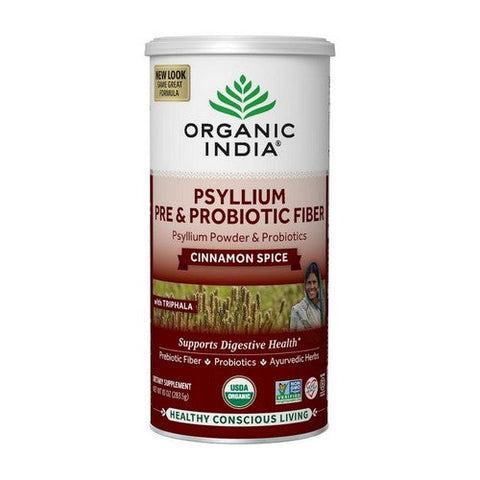 Organic India, Psyllium Pre & Probiotic Fiber Cinnamon Spice, 10 Oz Organic India