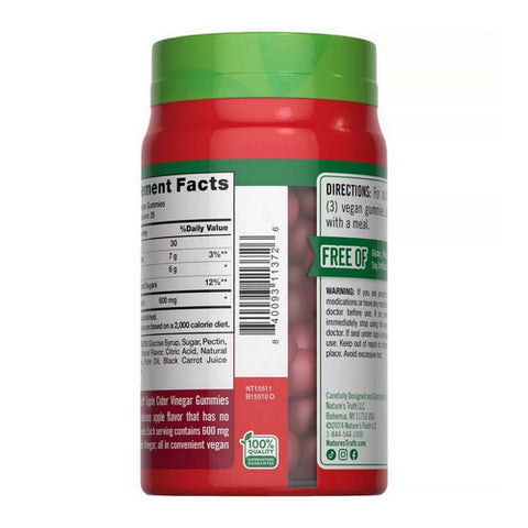 Sundance, Apple Cider Vinegar, 600 mg, Natural Apple Flavor 75 Vegan Gummies
