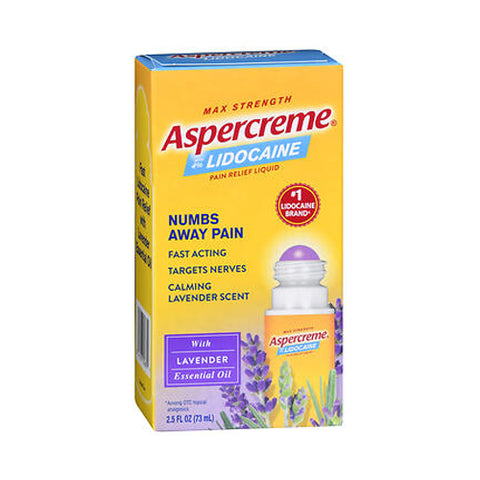 Aspercreme, Essentail Oils Lidocaine Pain Relief with Lavender, 2.5 Oz