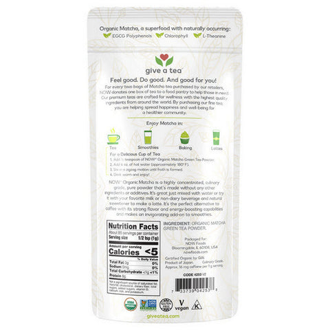 Now Foods, Organic Matcha Green Tea Powder, 3 Oz Now Foods