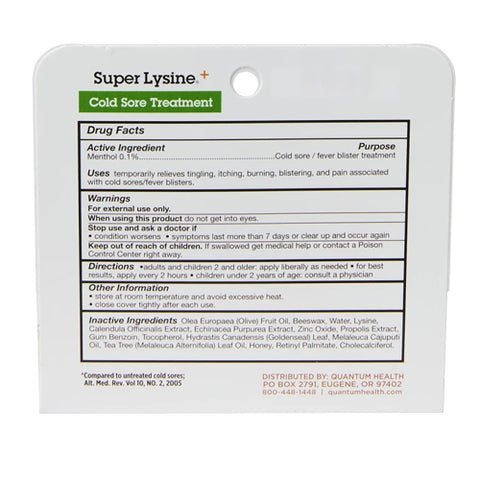 Quantum Health, Lipclear Lysine Plus Cold Sore Treatment, 0.25 oz