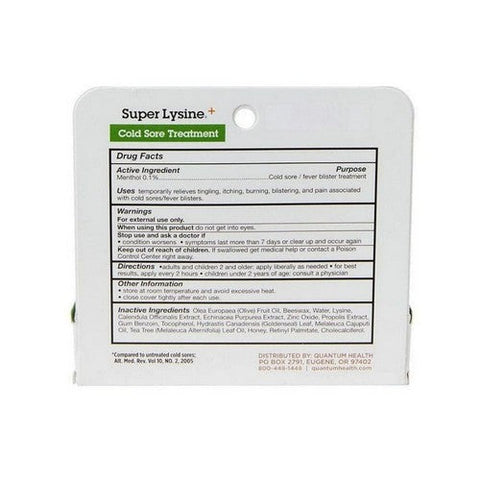 Quantum Health, Super Lysine Plus Cold Sore Treatment Ointment, 0.75 Oz Quantum Health