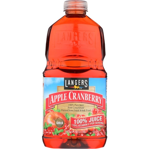 Juice Apple Cranberry 100 Case of 8 X 64 Oz by Langers