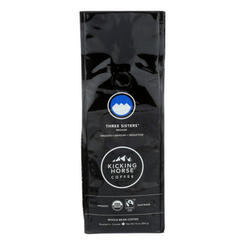 Kicking Horse, Coffee  Organic  Whole Bean  Three Sisters  Medium Roast, 10 Oz(Case Of 6)