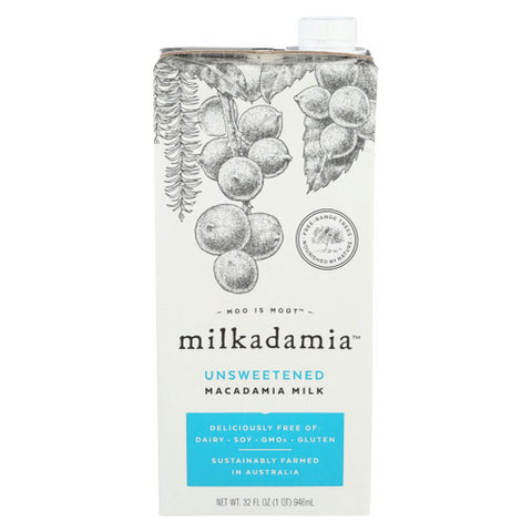Milkadamia, Mac Adamia Milk Unsweetened, 32 Oz(Case Of 6)