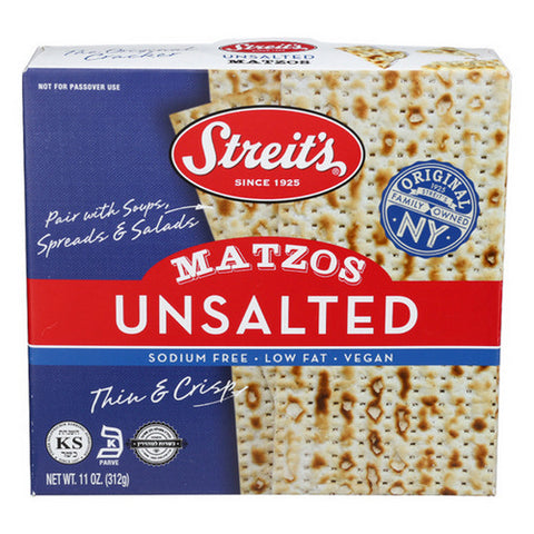 Streits, Matzo Unsalted, 11 Oz(Case Of 12)