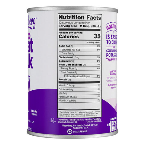 Meyenberg, Goat Milk Liq Evaprtd, 12 Oz(Case Of 12)