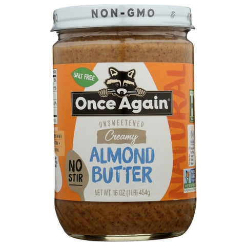 Once Again, American No Stir Classic Creamy Almond Butter, 16 Oz(Case Of 6)