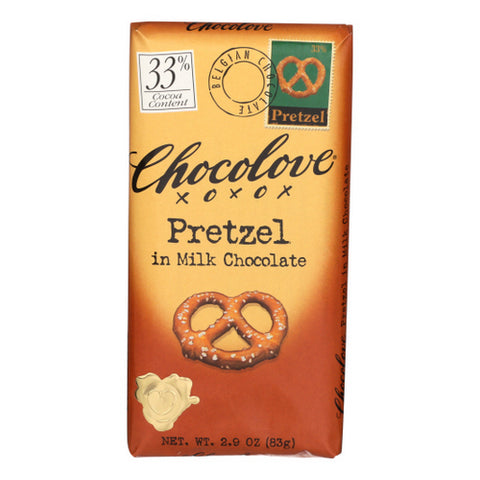 Chocolove, Milk Chocolate Bar Pretzel, 2.9 Oz(Case Of 12)