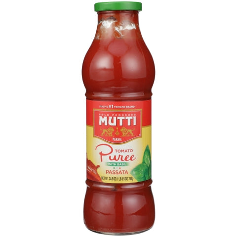 Mutti, Tomato Puree Basil Passat, Case of 12 X 24.5 Oz