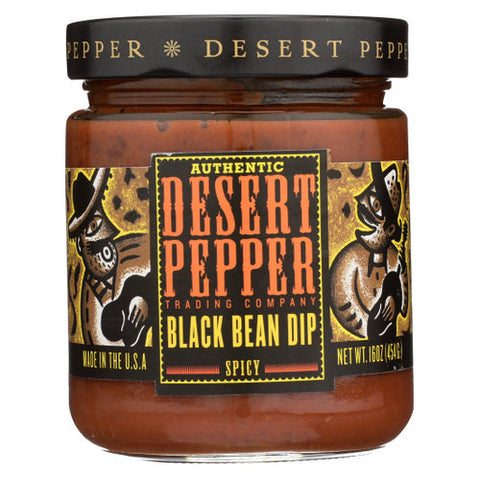 Desert Pepper, Spicy Black Bean Dip, Case of 6 X 16 Oz Desert Pepper