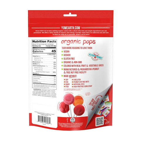 YumEarth, Organic Pops Assorted, 4.2 Oz(Case Of 12)