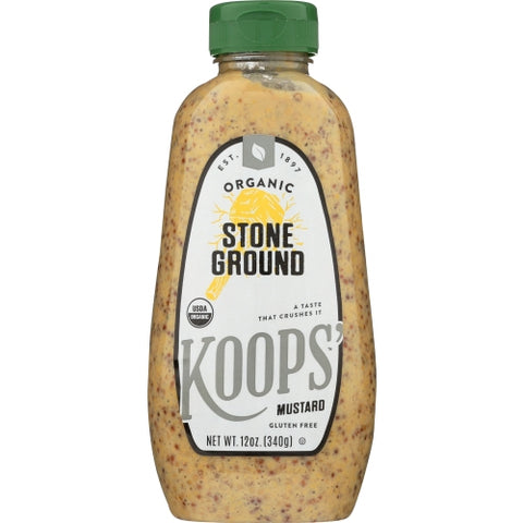 Koops, Mustard Stone Grnd Org, 12 Oz(Case of 12)