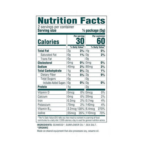 Gimme, Organic Seaweed Snack Roasted Sea Salt, 0.35 Oz(Case Of 12) Gimme