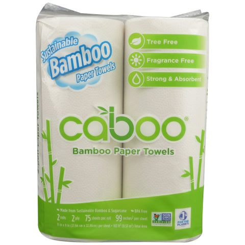 Caboo, Towel Paper Roll 2Pk 75S, 1 Count(Case Of 12)