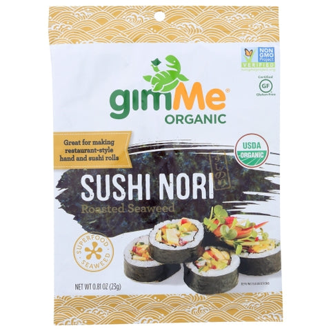 Gimme, Organic Roasted Seaweed Sushi Nori Wraps, 0.81 Oz(Case Of 12)