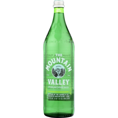 Mountain Valley, Sparkling Key Lime Twist Spring Water, 1 Liter (Case of 12)