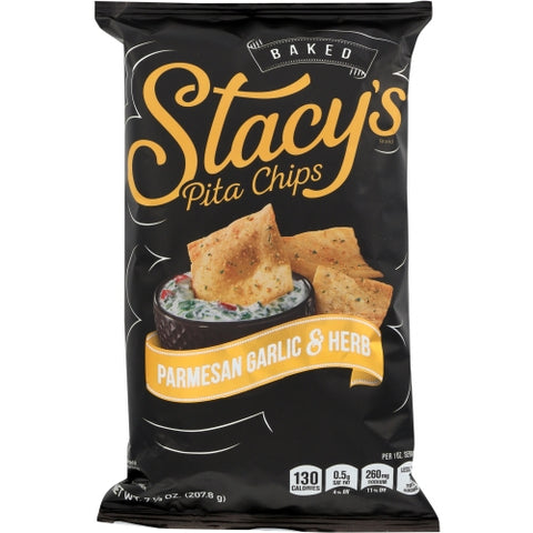 Stacys Pita Chip, Pita Lg Prmsn Garlic, 7.33 Oz(Case Of 12)