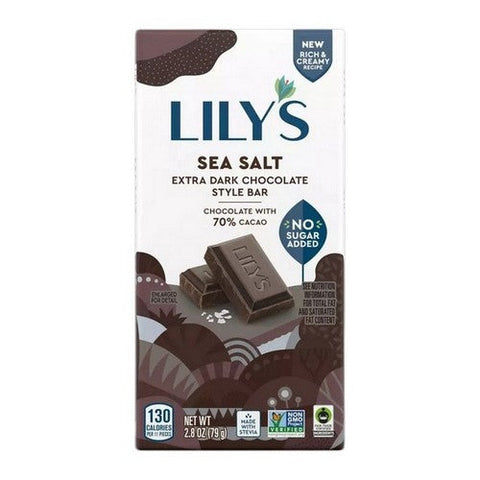 Lily's, Dark Chocolate With Stevia Sea Salt, 2.8 Oz(Case Of 12) Lily's