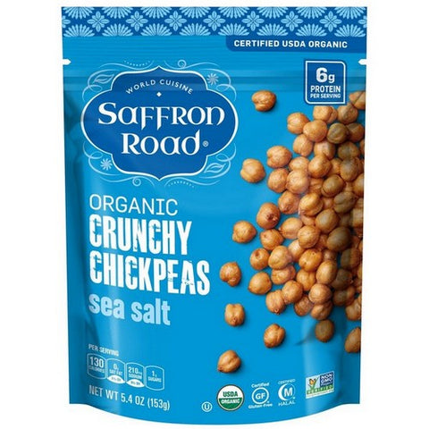Saffron Road, Crunchy Chickpeas Sea Salt, 5.4 Oz(Case Of 6)
