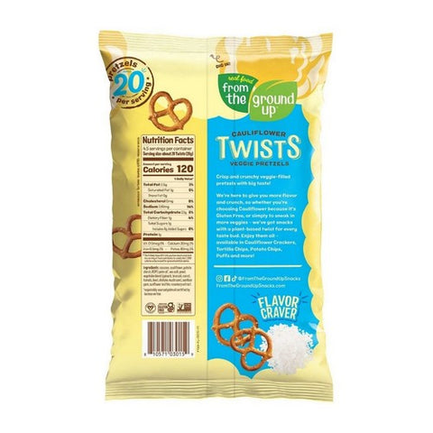 From The Ground Up, Cauliflower Pretzel Twists, 4.5 Oz(Case Of 12)